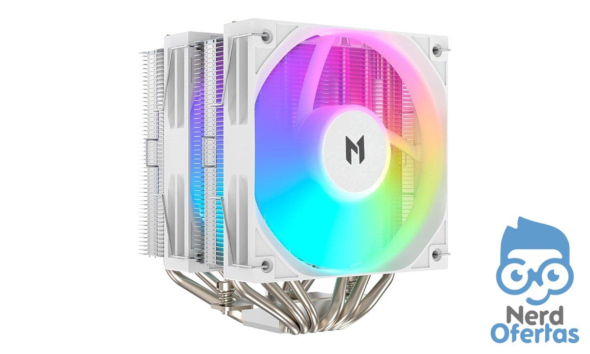 Air Cooler MACH1 TYPHOON ARGB 120mm Branco A60-H-ARGB, compatível com AMD e Intel