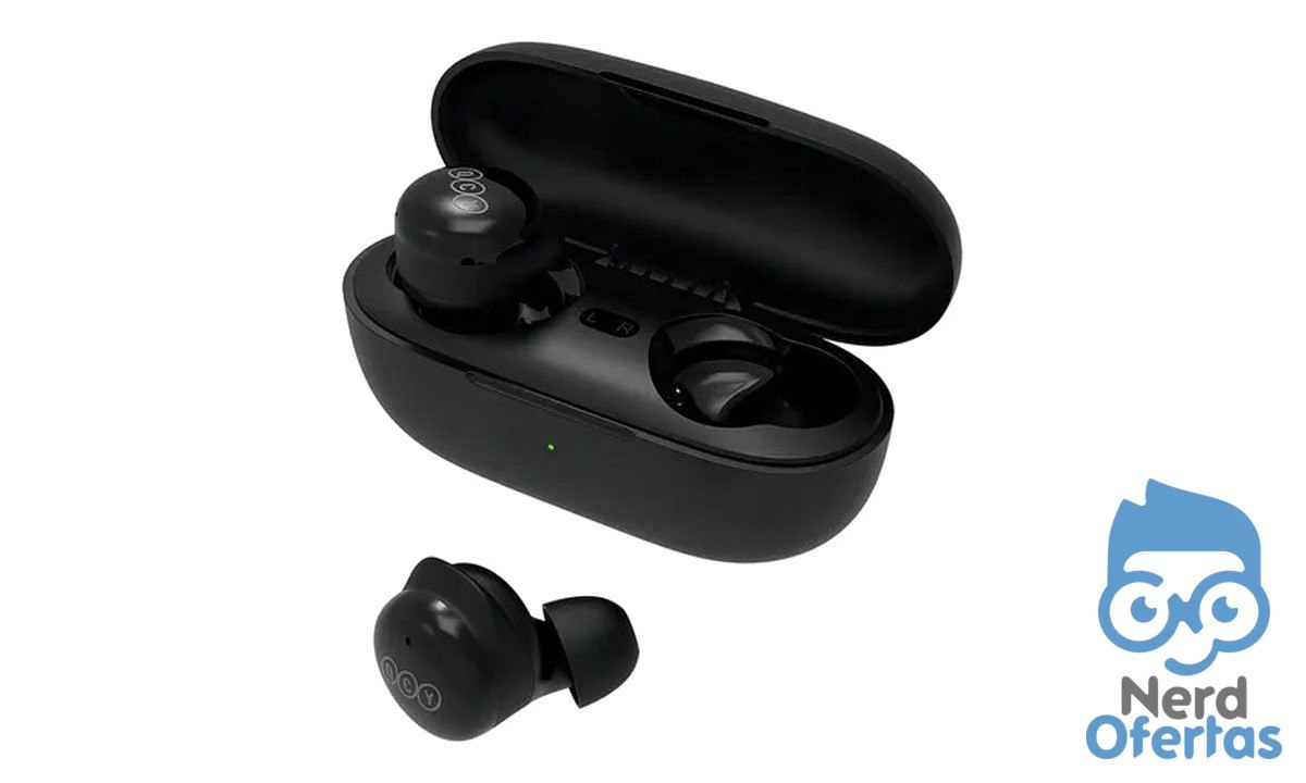 Fone Qcy T17 Bluetooth 5.1 com Modo Game e Cancelamento de Ruído Preto por R$ 80
