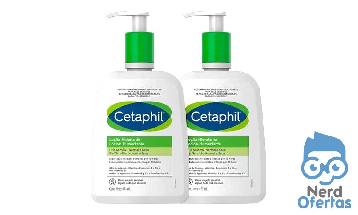 Emulsão Cetaphil Kit Loção Hidratante Corporal e Facial Neutra 473mL com 2 unidades por R$ 108