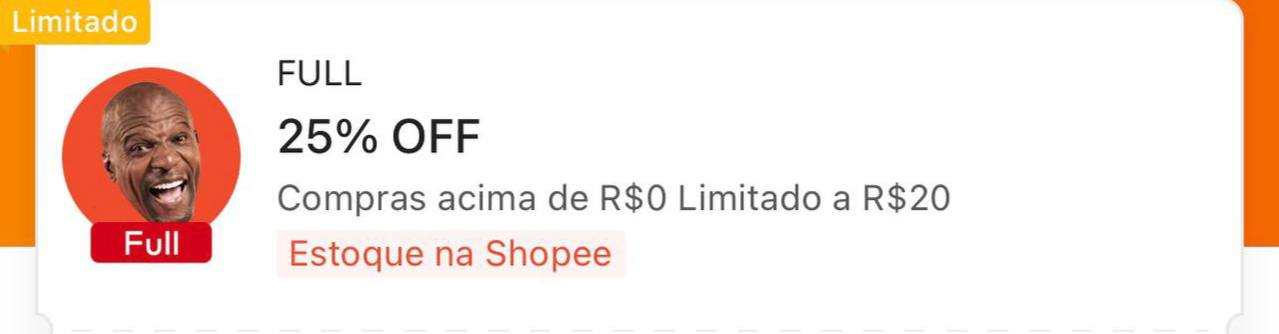 Cupom Shopee Full: 25% OFF sem mínimo, limitado a R$ 20