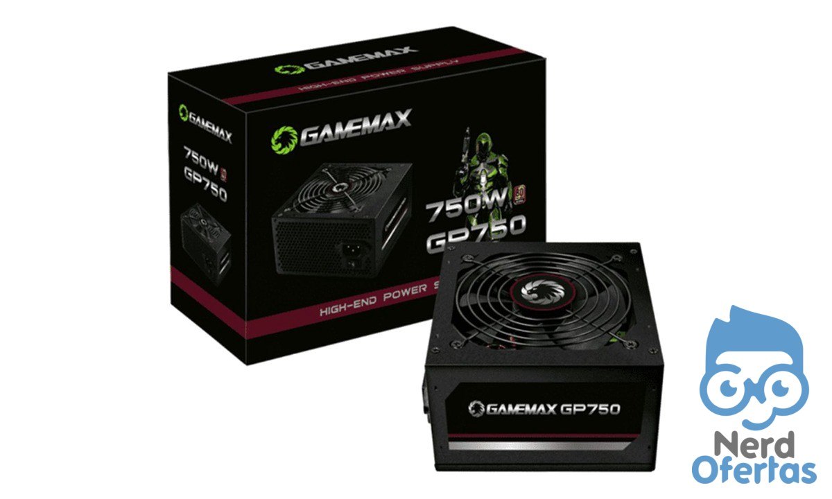 Fonte ATX Gamemax 750W GP750 PFC Ativo 80 Plus Bronze Preto