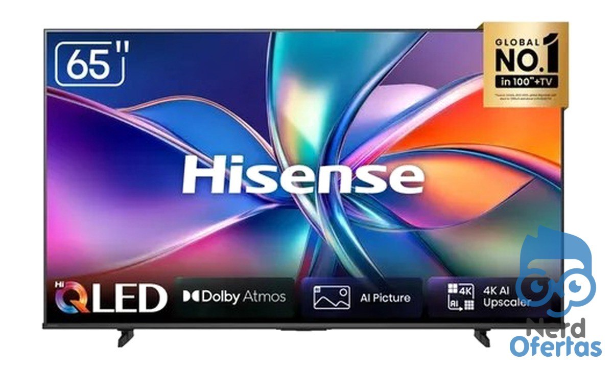 Smart TV Hisense Hi-QLED 4K 65" com Dolby Atmos, Dolby Gaming e Alexa 65Q6QV