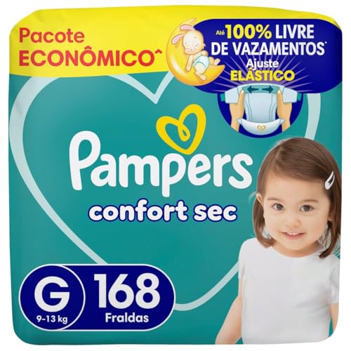Fralda Pampers Confort Sec G 168 Unidades por R$172,58