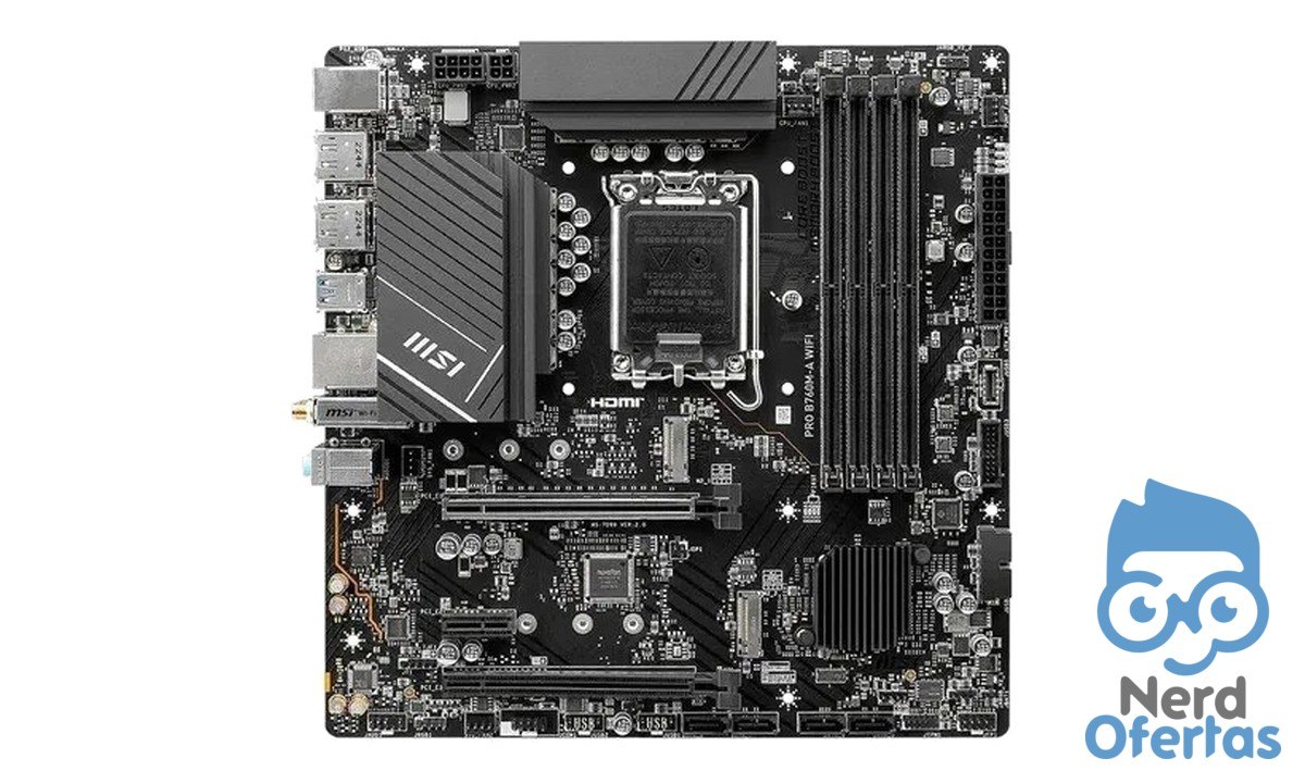 Placa-mãe MSI PRO B760M-A WiFi LGA 1700 Micro-ATX DDR5 por R$ 571