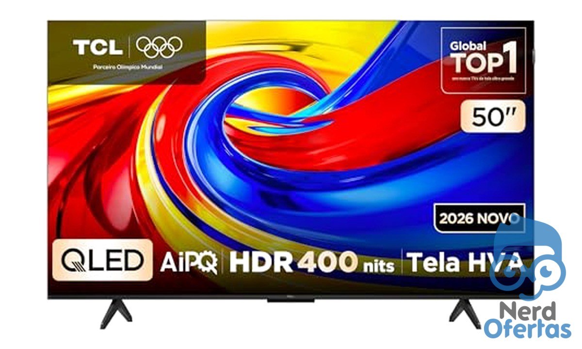 Smart TV TCL 50" QLED 4K P7L Google TV HDR10+ 60Hz por R$ 1.700 em 12x sem juros