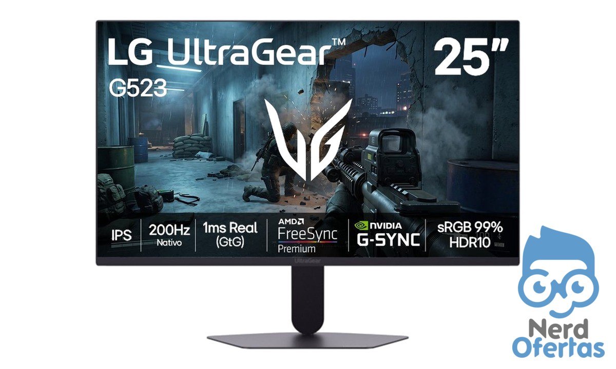 Monitor Gamer LG 25" FHD UltraGear 200Hz 1ms 25G523B-B