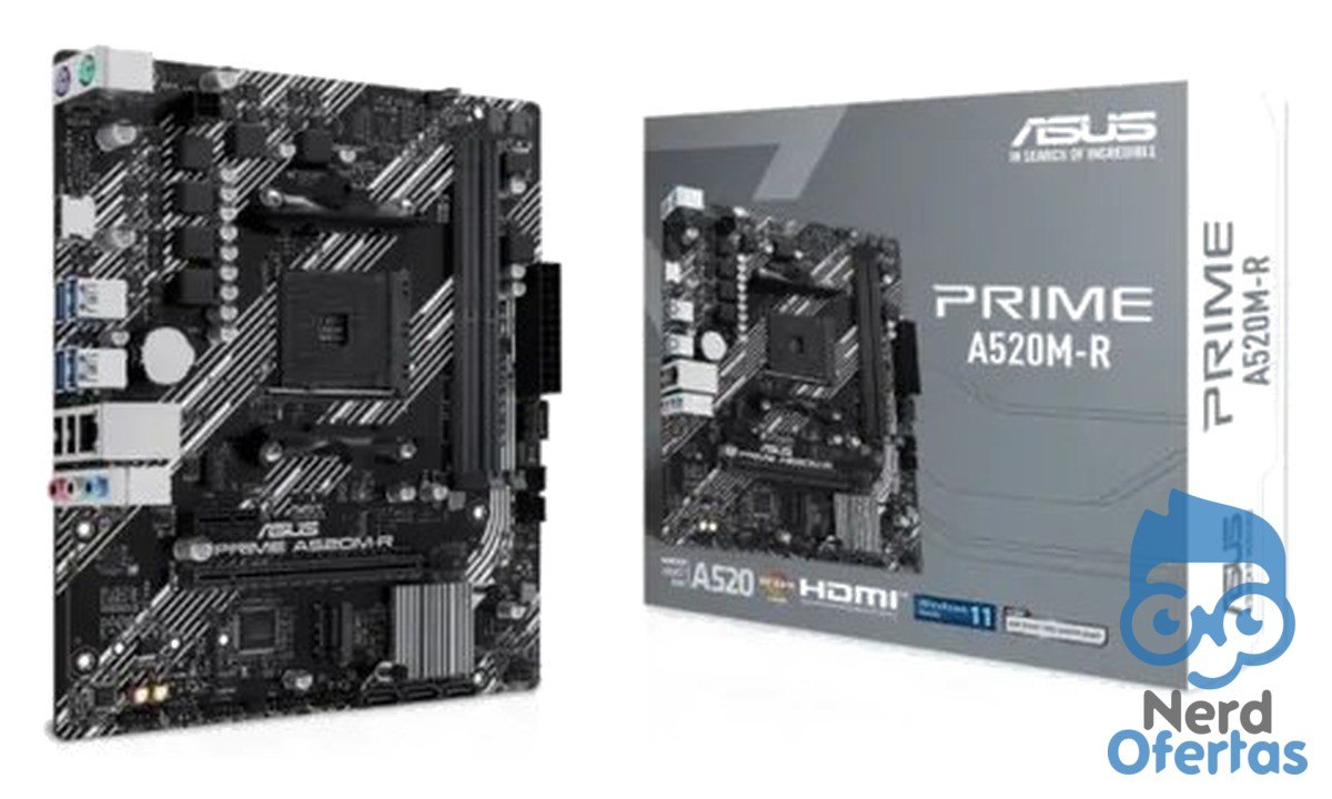 Placa Mãe Asus Prime A520M-R AM4 DDR4 M.2 Chipset A520 HDMI Preto por R$ 320