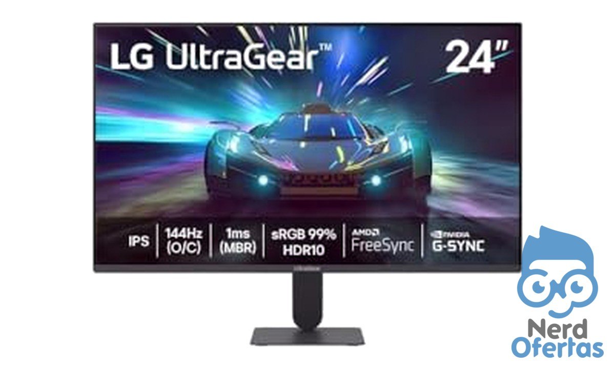 Monitor Gamer LG UltraGear 24" IPS 144Hz 1ms Full HD HDR10 G-Sync FreeSync por R$ 539,10