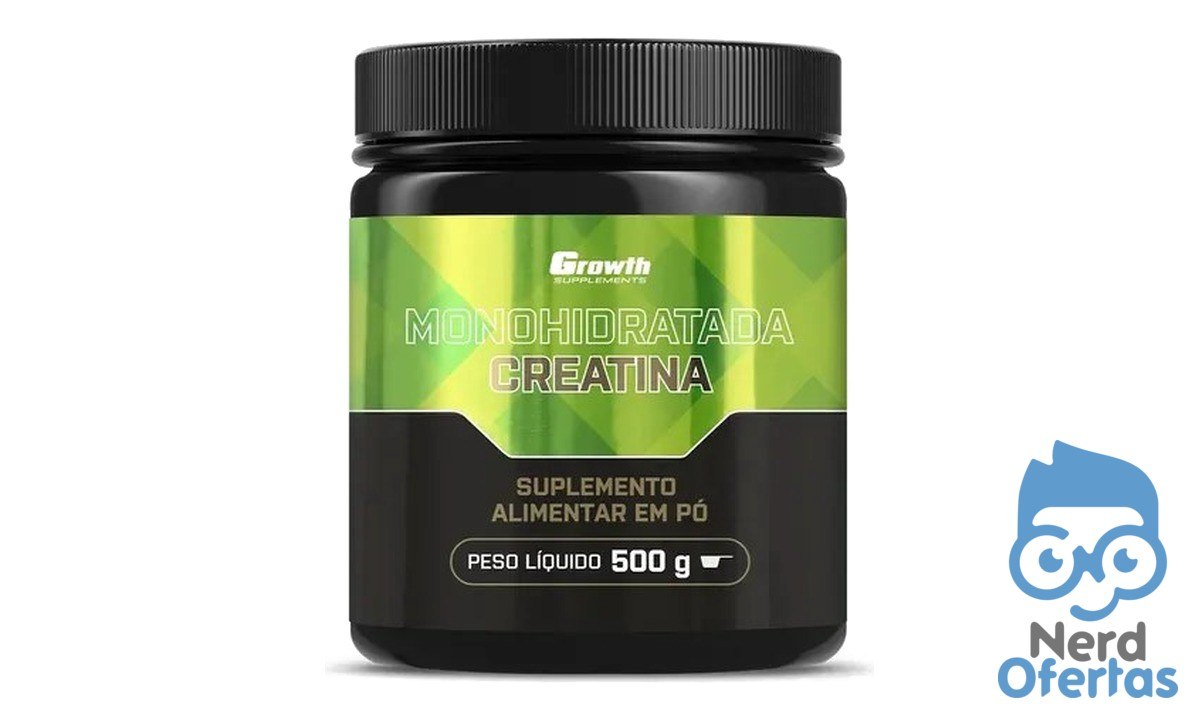 2x Creatina Growth Supplements Monohidratada em Pó Sem Sabor 500g por R$ 91