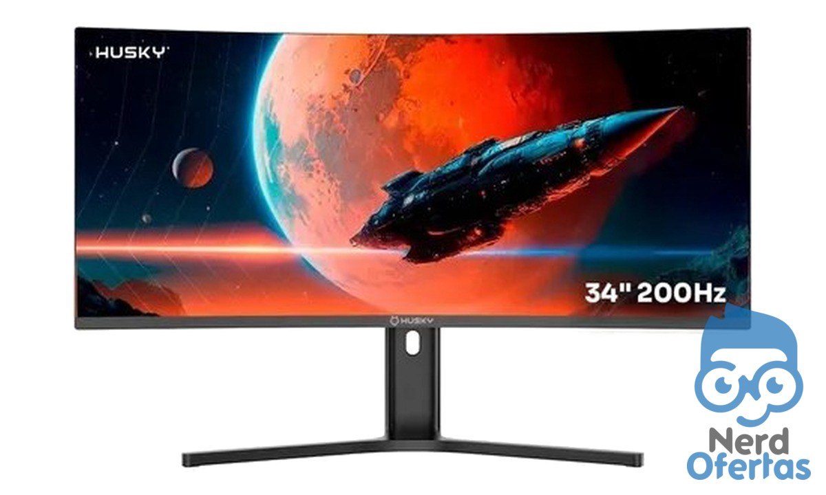 Monitor Gamer Curvo Husky Boreal 34" WQHD Ultrawide 200Hz por R$ 1.267