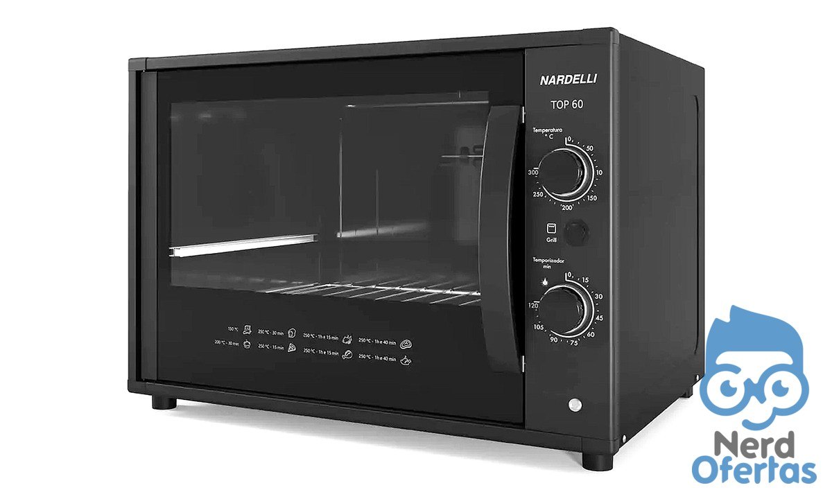 Forno Elétrico de Bancada 60 Litros Nardelli Top60 Preto por R$ 361