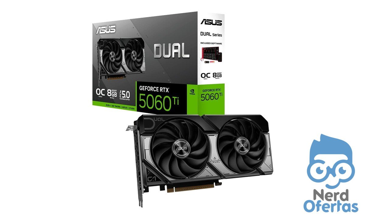 Placa de Vídeo ASUS RTX 5060 Ti Dual 8GB GDDR7 por R$ 2.879