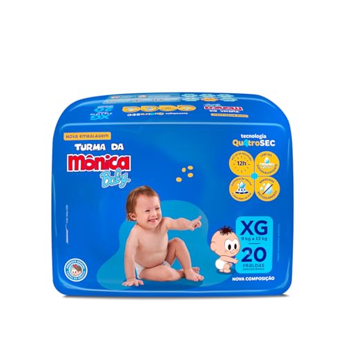 Fralda Turma da Mônica Baby Jumbo XG com 20 Unidades por R$19,38