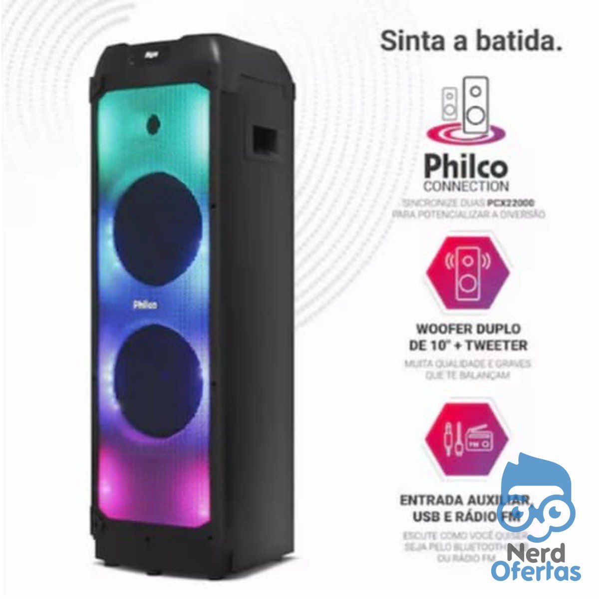 Caixa de Som Philco Extreme 2400W 2x Woofer PCX22000 Bivolt por R$ 699