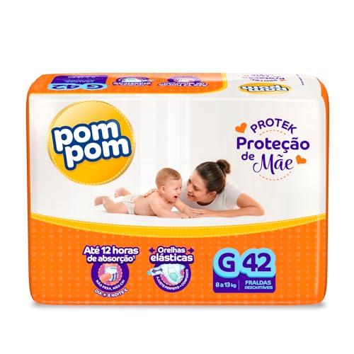 Fralda Pom Pom Protek Proteção de Mãe G com 42 Unidades por R$32,68