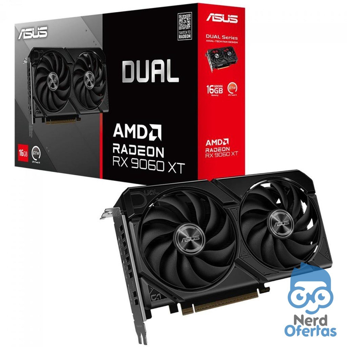 Placa de Vídeo Asus AMD Radeon RX 9060 XT Dual 16GB GDDR6 com FSR e Ray Tracing