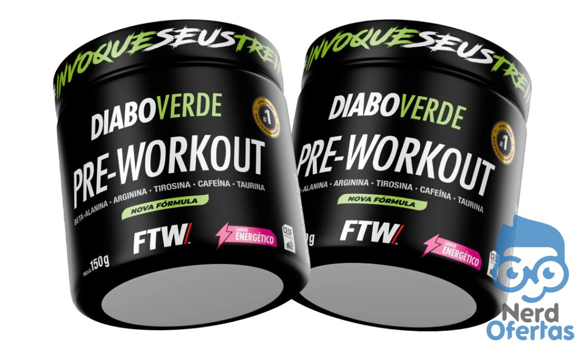 Kit 2x Pré Treino Diabo Verde Pre-Workout 150g FTW por R$ 44