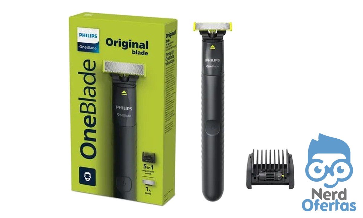 Philips OneBlade Aparador e Barbeador Elétrico com Pente Ajustável 5 em 1 por R$ 104