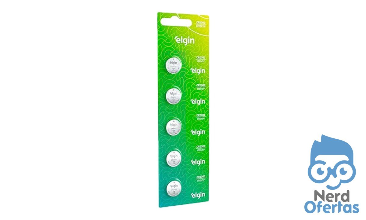Bateria de Lítio CR2032 3V Elgin Cartela com 5 unidades