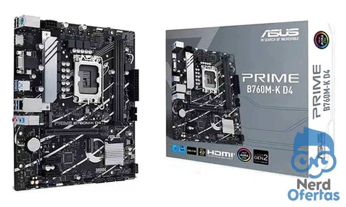 Placa-mãe Asus Prime B760M-K D4 Intel 1700 DDR4 por R$ 698