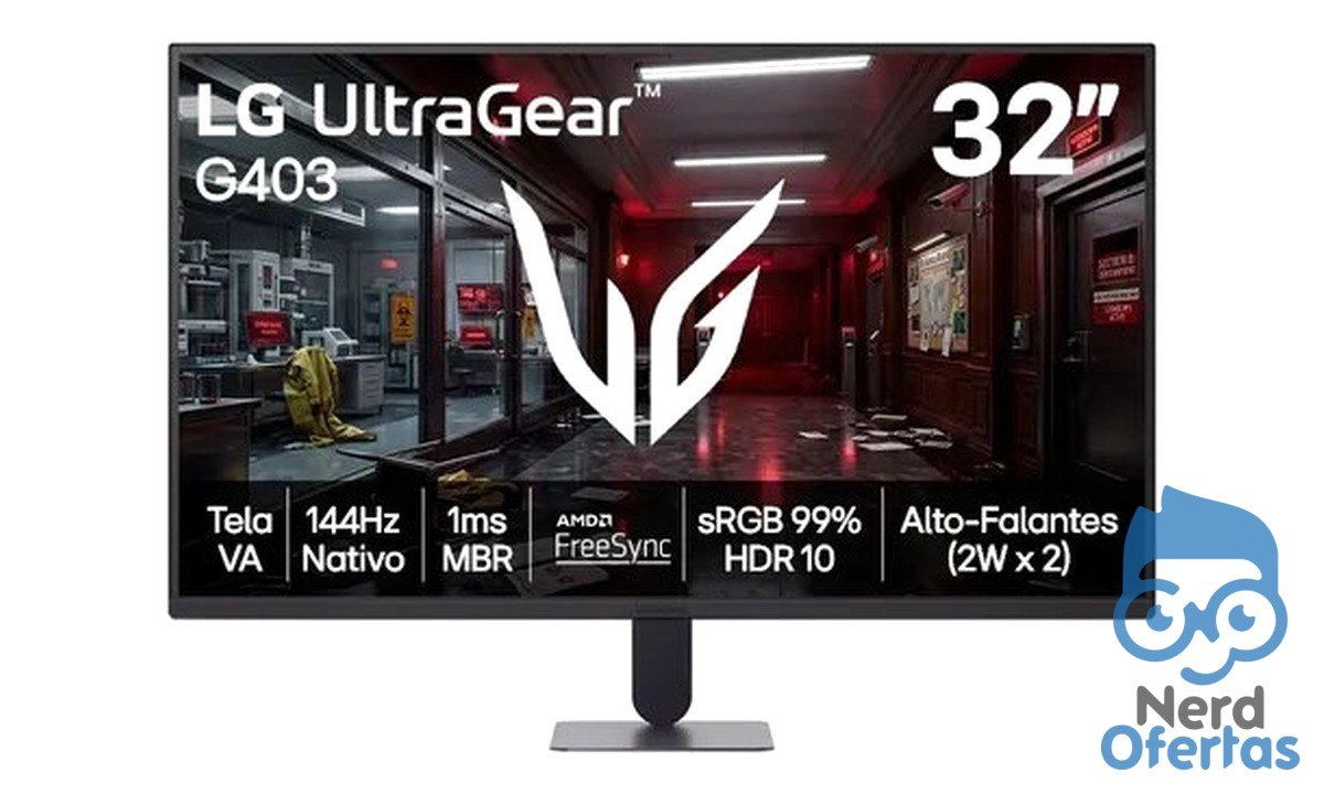 Monitor LG UltraGear 32" Full HD 144Hz 1ms FreeSync HDR10 por R$ 984