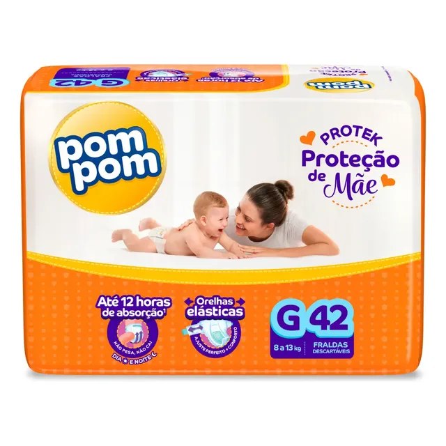 Fralda Pom Pom Protek G com 42 Unidades