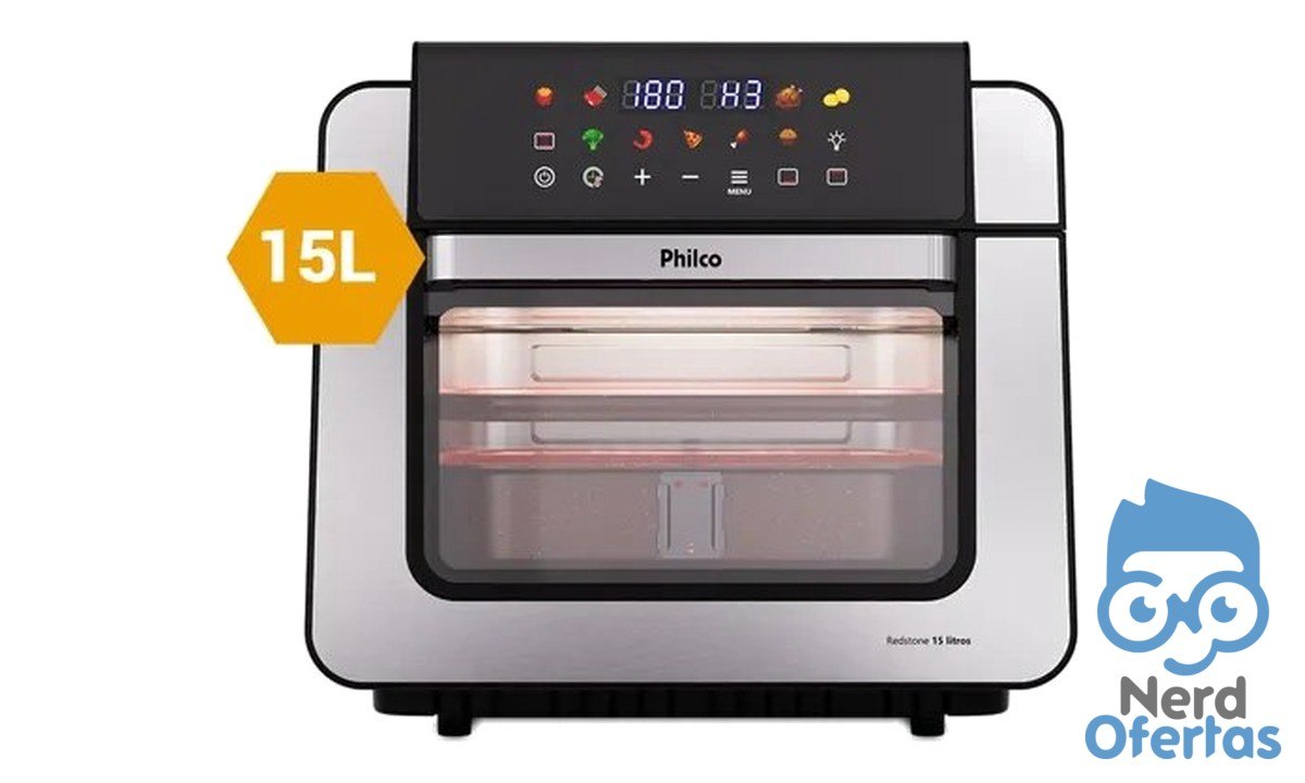 Air Fryer Oven Philco PAF15B 15L Dupla Resistência 1800W