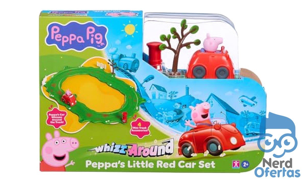 SUNNY Peppa Pig Playset Carrinho Vermelho Interativo com Acessórios e Miniveículo