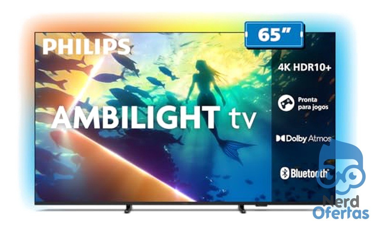 Smart TV Philips Ambilight 65" 4K Titan OS 65PUG8100/78 por R$ 2.719