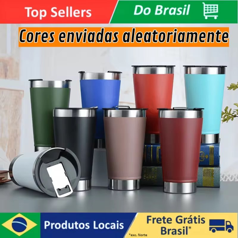 Copo Térmico 473ml para Bebidas Geladas ou Quentes