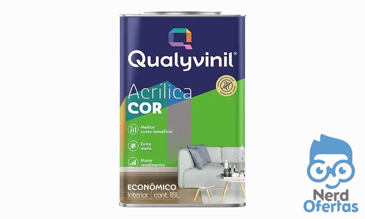 Tinta Qualyvinil Acrílico Fosco Branco 18 Litros por R$ 99