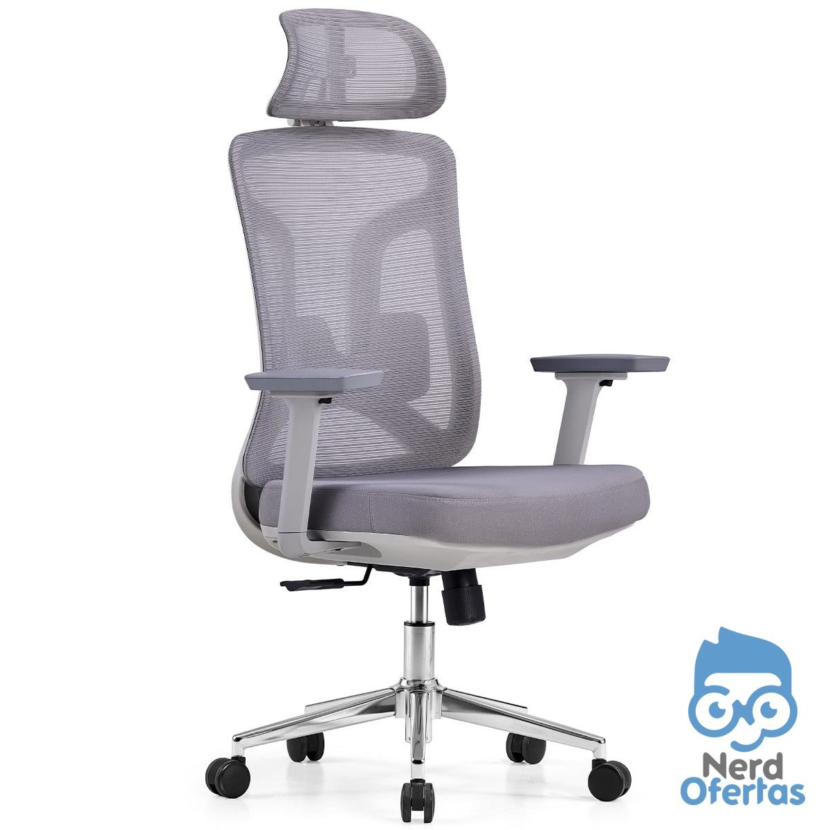 Cadeira de Escritório Dr. Office Ergo Pro Cinza Mesh Altura Ajustável por R$ 469