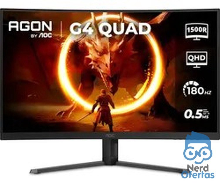 Monitor Gamer Curvo AOC Agon Quad 32" 180Hz 0,5ms HDR10 CQ32G4E por R$ 1.004