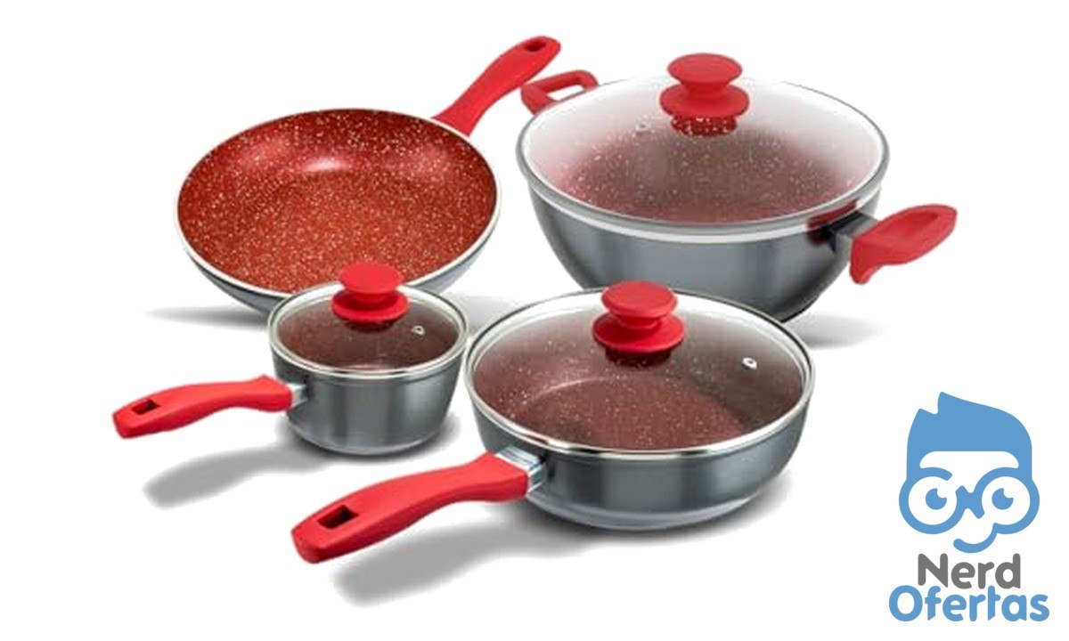 Conjunto de Panelas Philco Redstone PKT407 4 Peças por R$ 493
