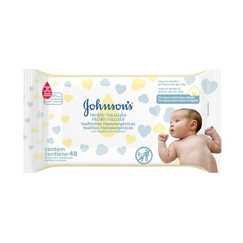 Lenço Umedecido Johnson's Baby Recém-Nascido com 48 Unidades por R$9,90