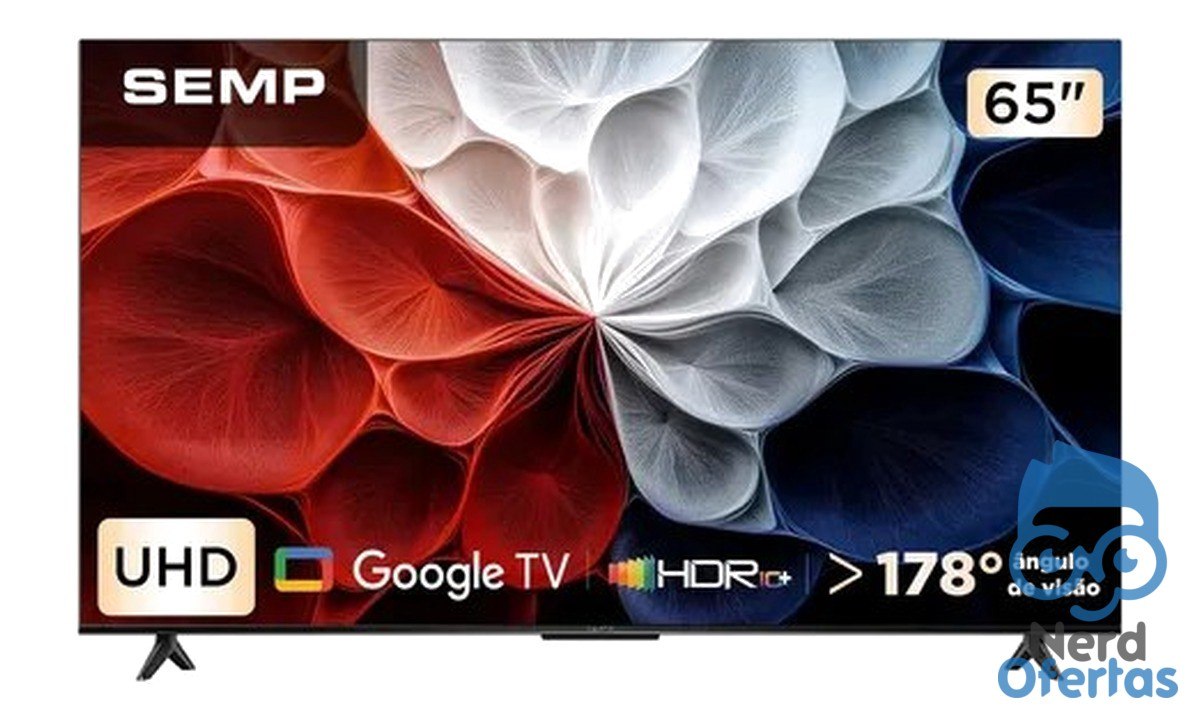 Smart Tv Semp 65 Polegadas Led Hva 4k S62 Wifi Bluetooth Google Tv 3 Hdmi Hdr10+ Dolby Audio 65s62