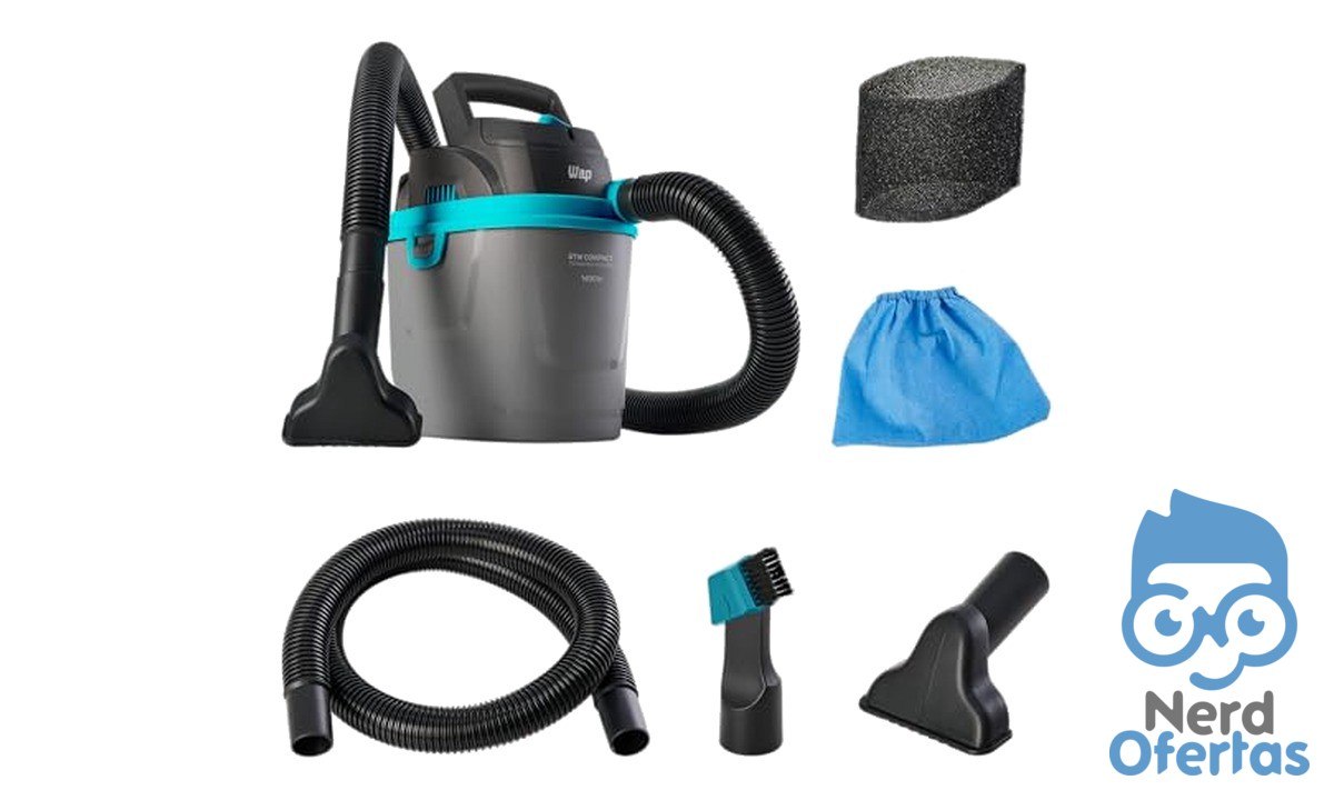 WAP Aspirador de Pó e Água Barril GTW Compact 5,5 Litros 1400W 220V com Filtro Lavável