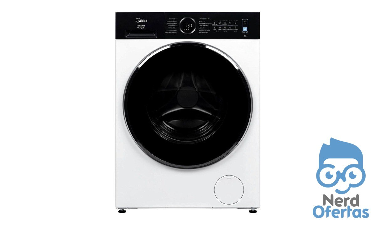 Lava e Seca Midea 11,5kg Inverter Branca por R$ 2.361 com cupom LU300