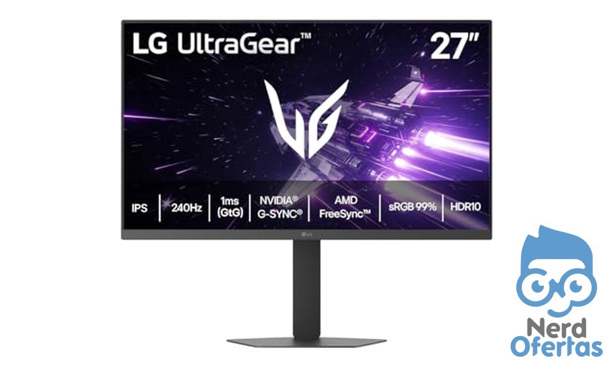 Monitor Gamer LG UltraGear 27" IPS 240Hz 1ms Full HD por R$ 980
