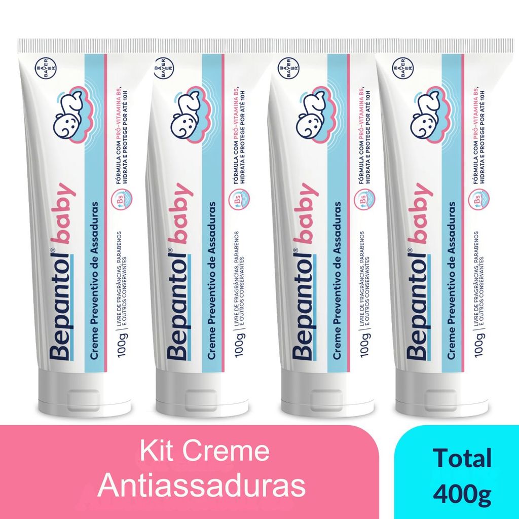 Kit 4 Pomadas Assadura Bepantol Baby 100g por R$158,65