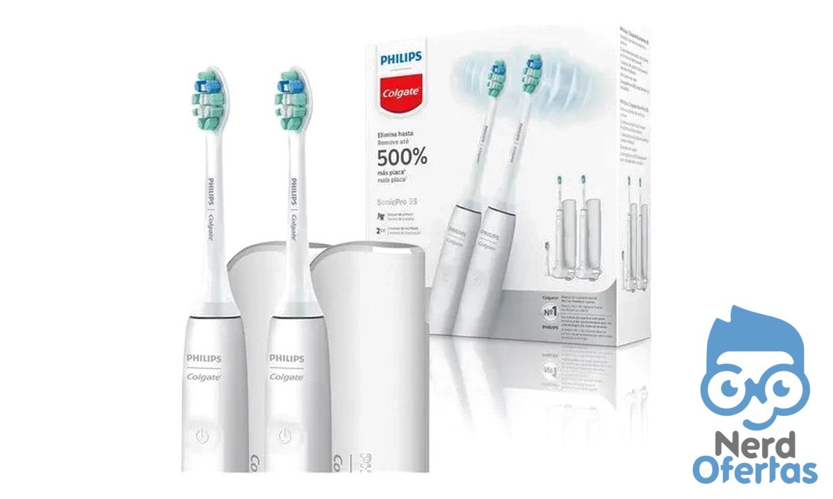 Escova Elétrica Philips Colgate Sonicpro 35 com 2 Unidades por R$ 161