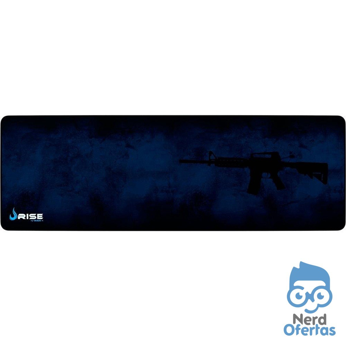 Mousepad Gamer Rise Mode Speed M4A1 Estendido 900x300mm Azul por R$ 16