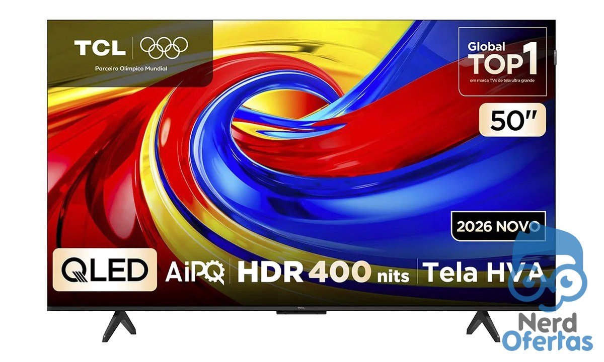 Smart TV TCL 50" QLED 4K P7L Google TV HDR10+ por R$ 1.829