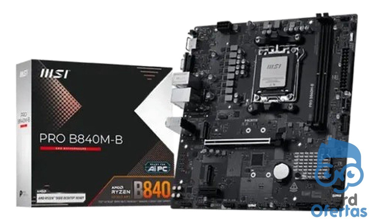 Placa-Mãe MSI PRO B840M-B DDR5 Socket AM5 Chipset AMD B840 Micro-ATX