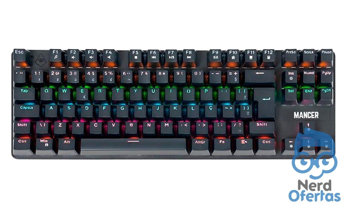 Teclado Mecânico Mancer Shade MK3 Rainbow Switch Huano Vermelho por R$ 105