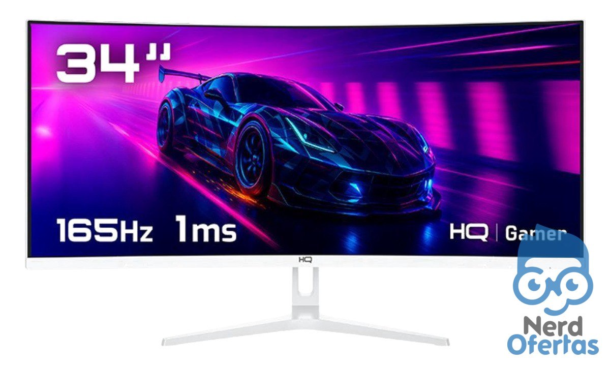 Monitor Gamer 34" Curvo UltraWide QHD 165Hz 1ms, FreeSync, HQ Premium HQW34C16