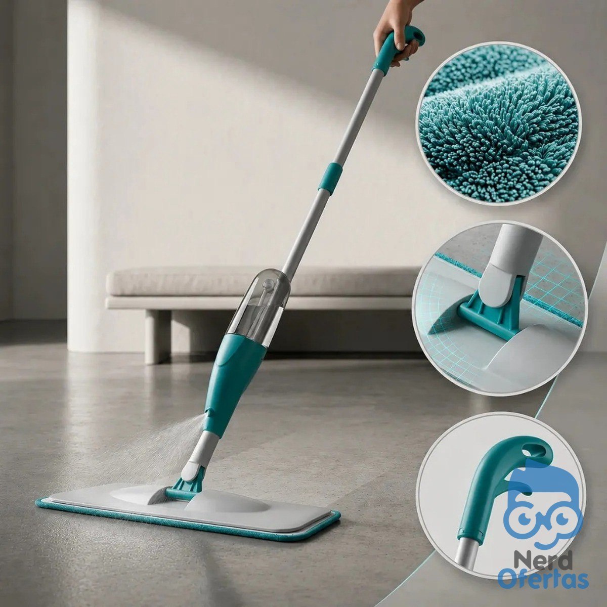 Mop Spray Com Reservatório Esfregão Vassoura Mágica por R$ 28,99