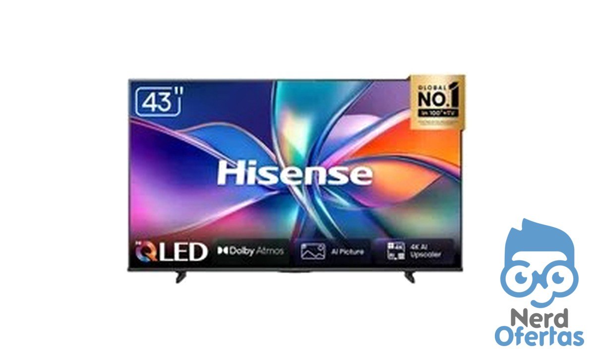 Smart TV Hisense 43" 4K Q6QVV com Dolby Atmos e Alexa por R$ 1.498