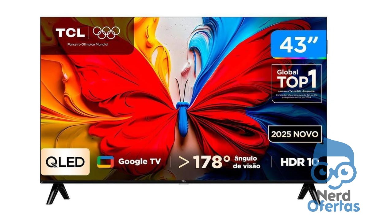 TV TCL Full HD QLED Google TV 2 HDMI por R$ 660