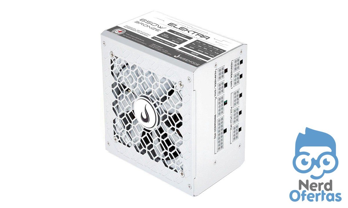 Fonte Gamer Rise Mode Elektra 650W Bronze Full Modular Branca por R$ 285